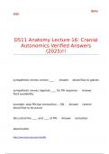 D511 Anatomy Lecture 16 Cranial Autonomics Verified Answers &lpar;2025&rpar;&excl;&excl;