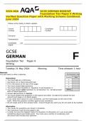 2024 AQA GCSE GERMAN 8668&sol;WF Foundation Tier Paper 4 Writing Verified Question Paper with Marking Scheme Combined&period; June 2024