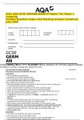 2024 AQA GCSE GERMAN 8668&sol;LH Higher Tier Paper 1 Listening    Verified Question Paper with Marking Scheme Combined&period; June 2024
