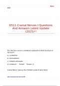 D511 Cranial Nerves I Questions And Answers Latest Update &lpar;2025&rpar;&excl;&excl;