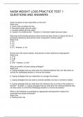 NASM WEIGHT LOSS PRACTICE TEST 1 QUESTIONS AND ANSWERS
