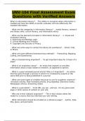 UNV-104 Final Assessment Exam Questions with Verified Answers