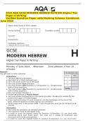 2024 AQA GCSE MODERN HEBREW 8678&sol;WH Higher Tier Paper 4 Writing&period; Verified Question Paper with Marking Scheme Combined&period; June 2024