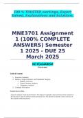 Entrepreneurship and Small Business Management - MNE3701 Assignment 1 Semester 1 2025 - DUE 25 March 2025 &semi;100 &percnt; TRUSTED workings&comma; Expert Solved&comma; Explanations and Solutions&period; 