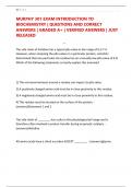 MURPHY 301 EXAM INTRODUCTION TO BIOCHEMISTRY &vert; QUESTIONS AND CORRECT ANSWERS &vert; GRADED A&plus; &vert; VERIFIED ANSWERS &vert; JUST RELEASED