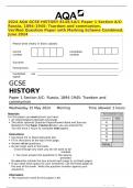 2024 AQA GCSE HISTORY 8145&sol;1A&sol;C Paper 1 Section A&sol;C&colon; Russia&comma; 1894&ndash;1945&colon; Tsardom and communism&period; Verified Question Paper with Marking Scheme Combined&period; June 2024