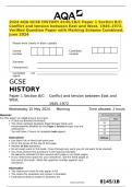 2024 AQA GCSE HISTORY 8145&sol;1B&sol;C Paper 1 Section B&sol;C&colon; Conflict and tension between East and West&comma; 1945&ndash;1972&period; Verified Question Paper with Marking Scheme Combined&period; June 2024