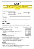 2024 AQA GCSE HISTORY 8145&sol;1B&sol;D Paper 1 Section B&sol;D&colon; Conflict and tension in Asia&comma; 1950&ndash;1975&period; Verified Question Paper with Marking Scheme Combined&period; June 2024