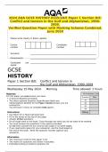 2024 AQA GCSE HISTORY 8145&sol;1B&sol;E Paper 1 Section B&sol;E&colon; Conflict and tension in the Gulf and Afghanistan&comma; 1990&ndash;2009&period; Verified Question Paper with Marking Scheme Combined&period; June 2024