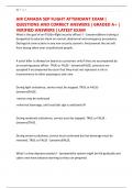 AIR CANADA SEP FLIGHT ATTENDANT EXAM &vert; QUESTIONS AND CORRECT ANSWERS &vert; GRADED A&plus; &vert; VERIFIED ANSWERS &vert; LATEST EXAM