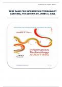 TEST BANK FOR INFORMATION TECHNOLOGY  AUDITING&comma; 4TH EDITION BY JAMES A&period; HALL