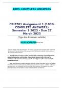 Crime Information Systems for Policing - CRI3701 Assignment 1 Semester 1 2025 - Due 27 March 2025 &semi;100 &percnt; TRUSTED workings&comma; Expert Solved&comma; Explanations and Solutions