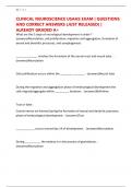 CLINICAL NEUROSCIENCE USAHS EXAM &vert; QUESTIONS AND CORRECT ANSWERS &lpar;JUST RELEASED&rpar; &vert; ALREADY GRADED A&plus;