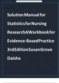 Solution Manual for Statistics for Nursing Research A Workbook for Evidence-Based Practice 3rd Edition by Susan K&period; Grove&comma; All Chapters 