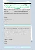 Healthcare Finance Test 2 Recent Questions with  Detailed Verified Answers and Correct Answers  Already Graded A&plus; 