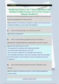 HealthCare Finance Test 1 Recent Questions with  Detailed Verified Answers and Correct Answers  Already Graded A&plus;