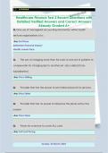 Healthcare Finance  Recent Questions with Detailed Verified Answers and Correct Answers Already Graded A&plus;