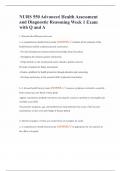 NURS 550 Advanced Health Assessment and Diagnostic Reasoning Week 1 Exam with Q and A