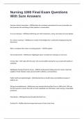 Nursing 1000 Final Exam Questions With Sure Answers