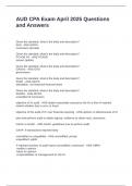 AUD CPA Exam April 2025 Questions and Answers