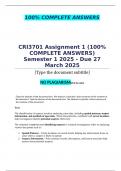 Crime Information Systems for Policing - CRI3701 Assignment 1 Semester 1 2025 - Due 27 March 2025 &semi;100 &percnt; TRUSTED workings&comma; Expert Solved&comma; Explanations and Solutions&period; 