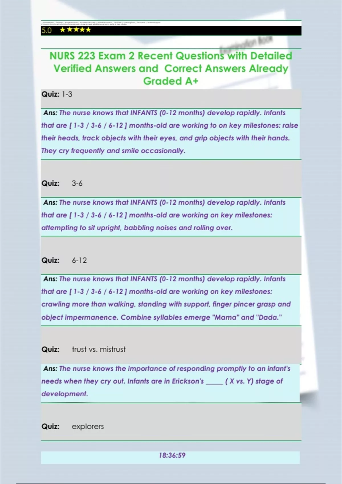 NURS 223 Exam 2 Recent Questions with Detailed Verified Answers and ...