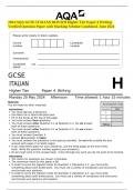 2024 AQA GCSE ITALIAN 8633&sol;WH Higher Tier Paper 4 Writing&period; Verified Question Paper with Marking Scheme Combined&period; June 2024