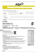 2024 AQA GCSE MATHEMATICS 8300&sol;1F Foundation Tier&Tab;Paper 1 Non-Calculator&period; Verified Question Paper with Marking Scheme Combined&period; June 2024