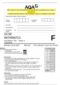 2024 AQA GCSE MATHEMATICS 8300&sol;2F Foundation Tier&Tab;Paper 2 Calculator&period; Verified Question Paper with Marking Scheme Combined&period; June 2024
