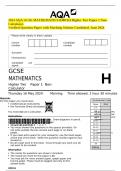 2024 AQA GCSE MATHEMATICS 8300&sol;1H Higher Tier Paper 1 Non-Calculator&period; Verified Question Paper with Marking Scheme Combined&period; June 2024
