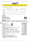 2024 AQA GCSE MATHEMATICS 8300&sol;2H Higher Tier Paper 2 Calculator&period; Verified Question Paper with Marking Scheme Combined&period; June 2024