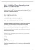 MCS 1000 Final Exam Questions And Well Revised Answers