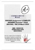 GGH2605 Assignment 1 &lpar;COMPLETE ANSWERS&rpar; Semester 1 2025 - DUE 2 APRIL 2025&semi; 100&percnt; TRUSTED Complete&comma; trusted solutions and explanations