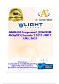 GGH2605 Assignment 1 &lpar;COMPLETE ANSWERS&rpar; Semester 1 2025 - DUE 2 APRIL 2025&semi; 100&percnt; TRUSTED Complete&comma; trusted solutions and explanations