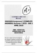 GGH2604 Assignment 1 &lpar;COMPLETE ANSWERS&rpar; Semester 1 2025 - DUE 2 APRIL 2025&semi; 100&percnt; TRUSTED Complete&comma; trusted solutions and explanations