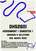 OHS2601 Assignment 1 Semester 1 &vert; Due March 2025