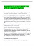 PSFA PRACTICE TEST QUESTIONS WITH CORRECT ANSWERS 