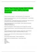 PSFA Test Study Guide 2021 Exam Questions with 100&percnt; Correct Answers 