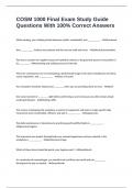 COSM 1000 Final Exam Study Guide Questions With 100&percnt; Correct Answers