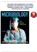 TEST BANK FOR MICROBIOLOGY THE HUMAN ETEST BANK FOR MICROBIOLOGY THE HUMAN EXPERIENCE&comma; 2ND EDITION BY JOHN MW&period; FOSTER ZARRINTAJ ALIABADI JOAN L&period; SLONCZEWSKI&vert; 9780393533248&vert; ALL CHAPTERS