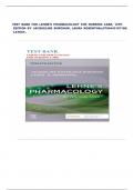 TEST BANK FOR LEHNE'S PHARMACOLOGY FOR NURSING CARE&comma; 12TH EDITION MBY JACQUELINE BURCHUM&comma; LAURA ROSENTHAL&vert;9780443107108&vert; LATEST&period;