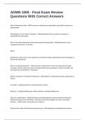 ADMN 1000 - Final Exam Review Questions With Correct Answers