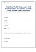 Pedorthic Certificate program final  exam Questions and Correct Answers&sol;  Latest Update &sol; Already Graded