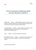 D514 Analytical Methods With Actual Solution &lpar;2025&rpar;&excl;&excl;