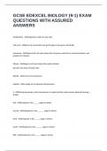 GCSE EDEXCEL BIOLOGY &lpar;9-1&rpar; EXAM QUESTIONS WITH ASSURED ANSWERS