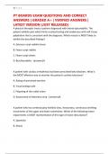 PT BOARDS EXAM QUESTIONS AND CORRECT ANSWERS &vert; GRADED A&plus; &vert; VERIFIED ANSWERS &vert; LATEST VERSION &lpar;JUST RELEASED&rpar;