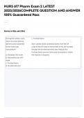 NURS 617 Pharm Exam 2 LATEST  2025&sol;2026COMPLETE QUESTION AND ANSWER  100&percnt; Guaranteed Pass