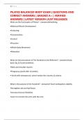 PILATES BALANCED BODY EXAM &vert; QUESTIONS AND CORRECT ANSWERS &vert; GRADED A&plus; &vert; VERIFIED ANSWERS &vert; LATEST VERSION &lpar;JUST RELEASED&rpar;