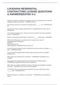 LOUISIANA RESIDENTIAL CONTRACTORS LICENSE QUESTIONS & ANSWERS&lpar;RATED A&plus;&rpar;