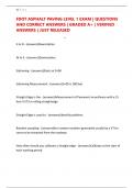 FDOT ASPHALT PAVING LEVEL 1 EXAM &vert; QUESTIONS AND CORRECT ANSWERS &vert; GRADED A&plus; &vert; VERIFIED ANSWERS &vert; JUST RELEASED